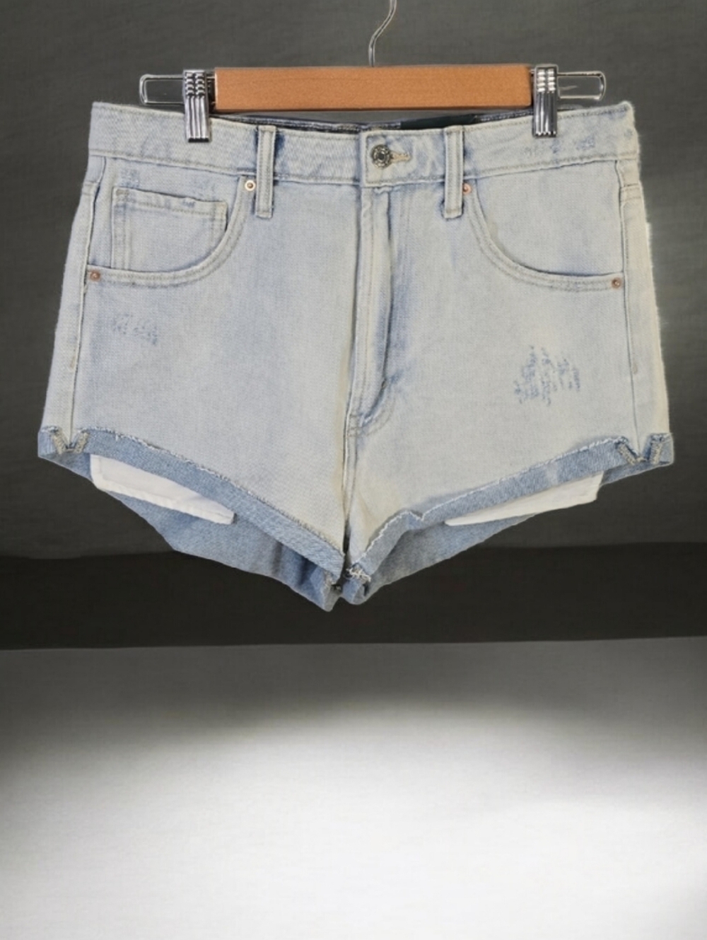 Wild Fable Shorts Womens Size 8 Light Blue Denim Highest Rise Cheeky Shorts